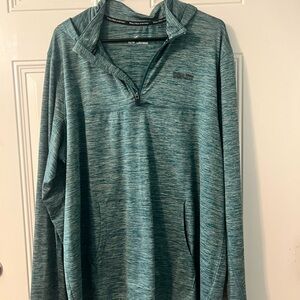 Mens Teal Quarter-Zip Pullover